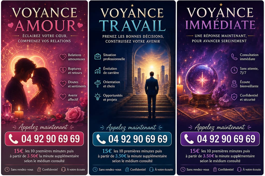 La voyance par téléphone est un outil d’accompagnement et de réflexion personnelle. Elle vous permet de prendre du recul et d’avancer plus sereinement dans vos choix.